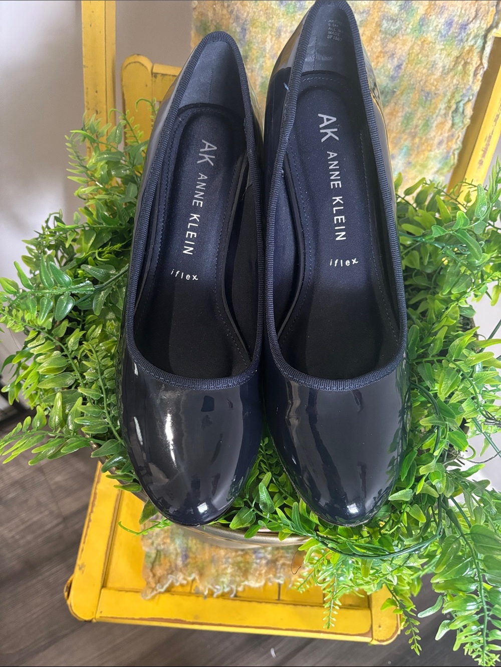 Anne Klein Navy Patent iFlex Ballet Flats